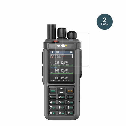 IRADIOUV-98 Plus mit aufgebrachter dipos Panzerfolie, die lästige Fingerabdrücke minimiert