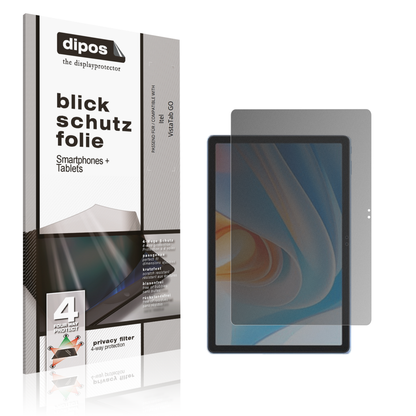 Blickschutzfolie von dipos passend für Itel VistaTab GO, präziser Zuschnitt und blasenfrei montiert