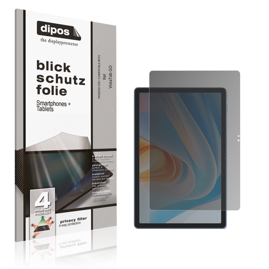 Blickschutzfolie von dipos passend für Itel VistaTab GO, präziser Zuschnitt und blasenfrei montiert