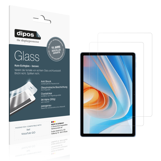 Klare Displayschutzfolie von dipos passend für Itel VistaTab GO, 9H kratzfest und blasenfrei montiert