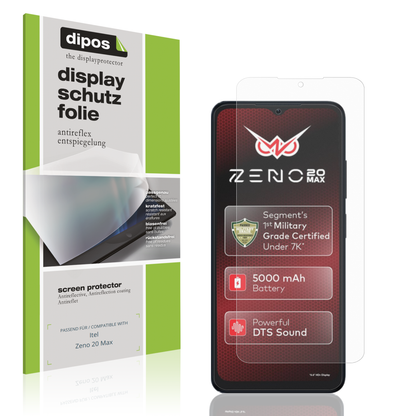 Matte Displayschutzfolie von dipos passend für Itel Zeno 20 Max, präziser Zuschnitt und blasenfrei montiert
