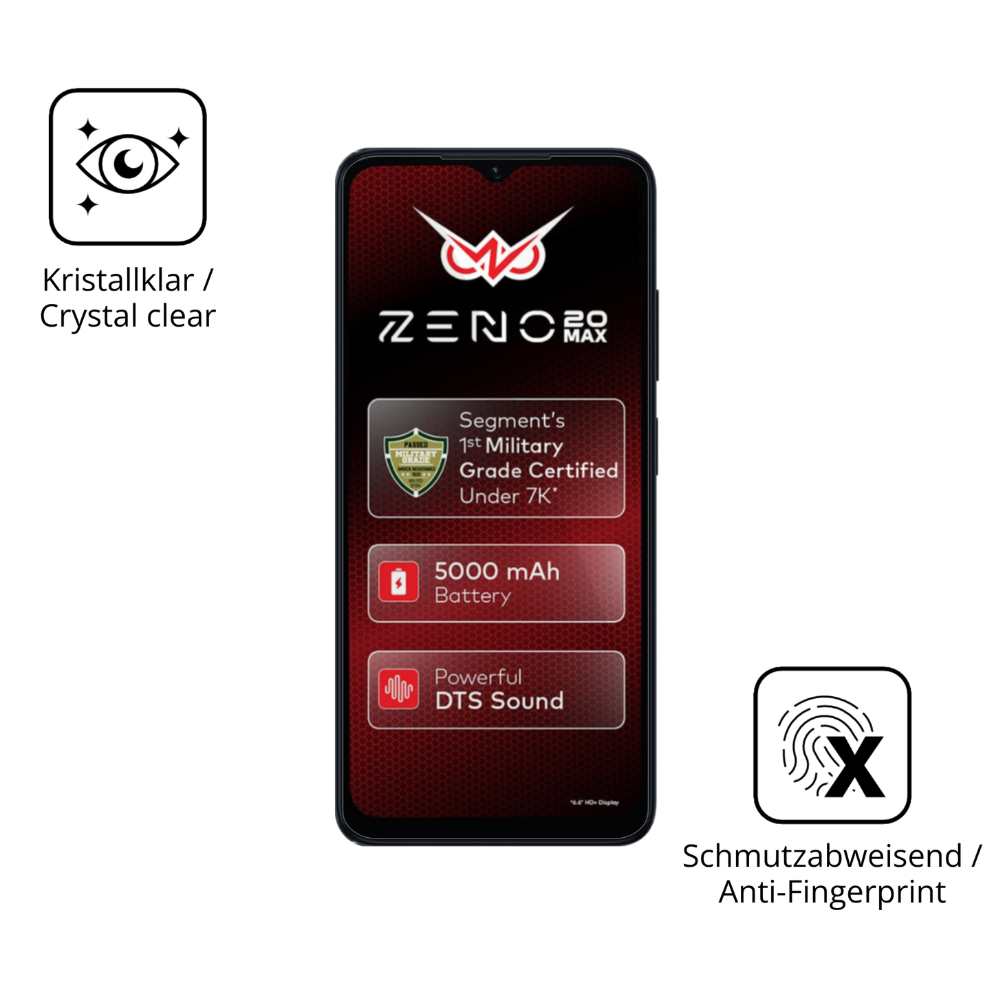 Flexible TPU-Folie passend zugeschnitten für Itel Zeno 20 Max, vollständige Abdeckung