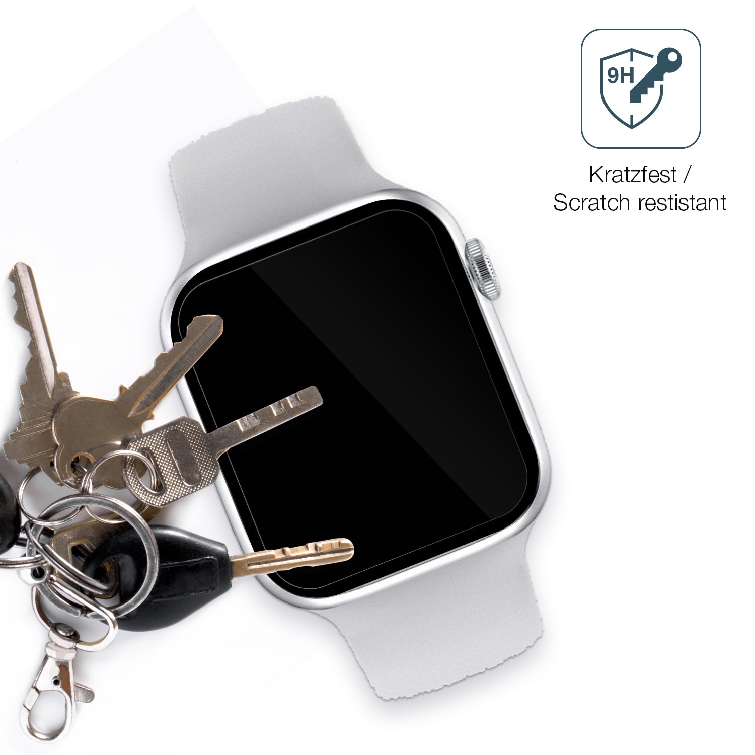 dipos Displayschutz für Iwo Watch 7 Pro, transparente Oberfläche, perfekte Passform auch für die Rundungen