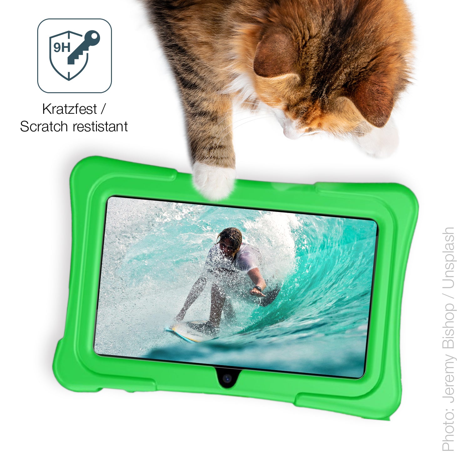 dipos Displayschutz für Jikocxn 7 Zoll Tablet, transparente Oberfläche, perfekte Passform auch für die Rundungen