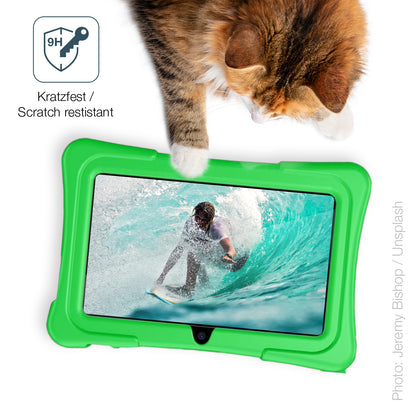 dipos Displayschutz für Jikocxn 7 Zoll Tablet, transparente Oberfläche, perfekte Passform auch für die Rundungen