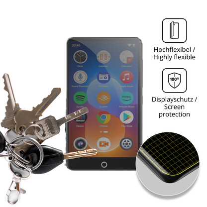 dipos Displayschutz für joliker M301 MP3-Player, mit Blickschutzfilter und perfekter Passform auch für die Rundungen