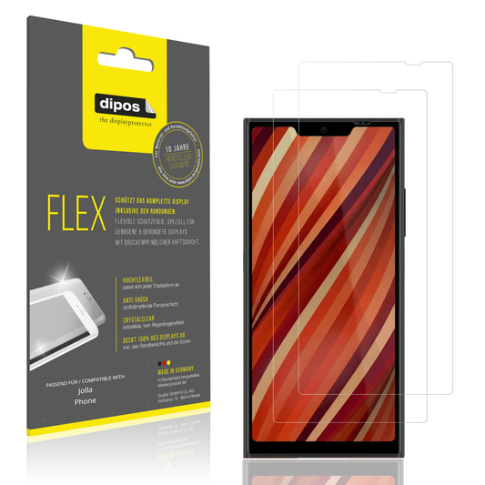 Klare Displayschutzfolie von dipos passend für Jolla Phone, 100% Displayabdeckung und blasenfreie Montage