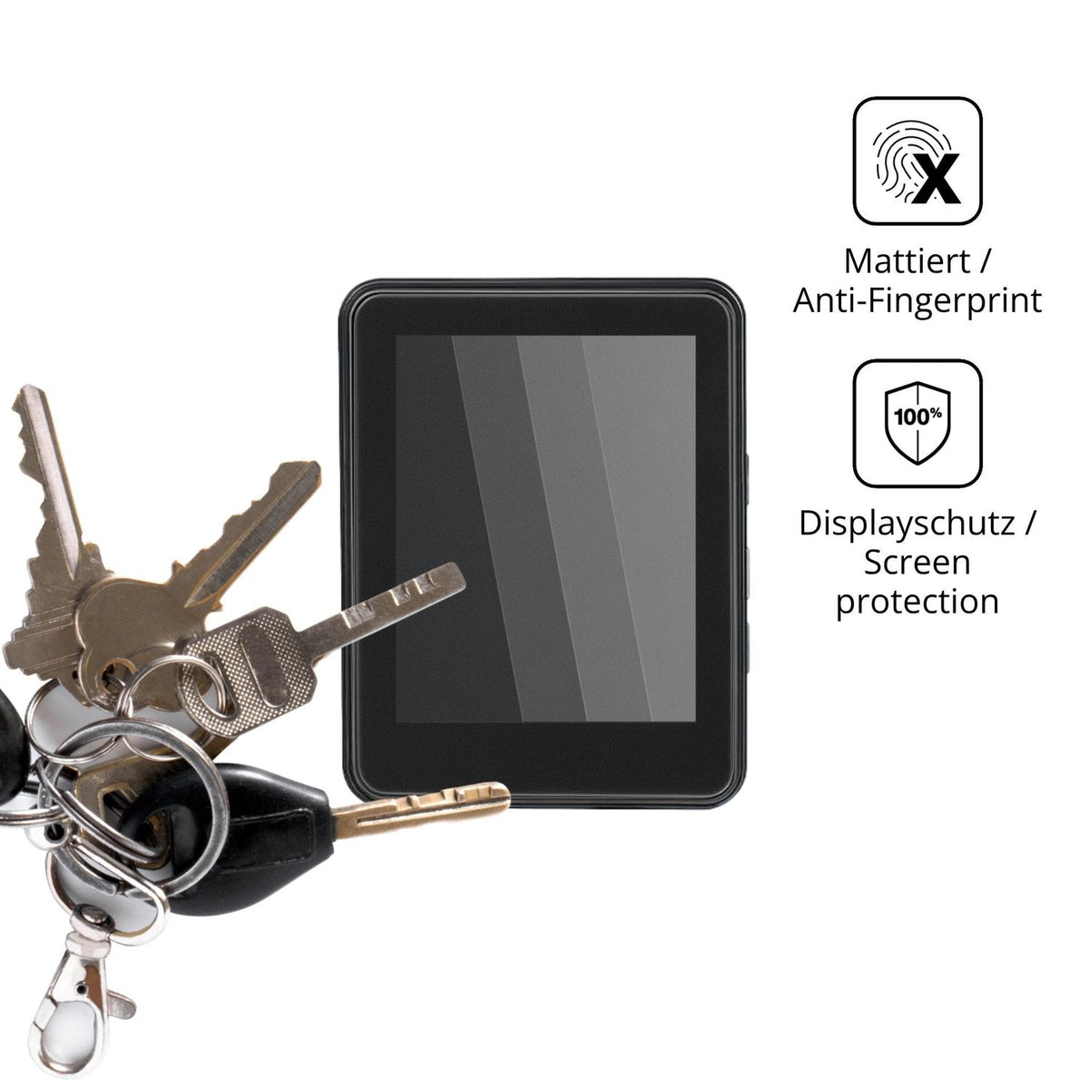 dipos Displayschutz für Joueainou MP3-16, mattierte Oberfläche, Blickschutzfilter und perfekter Passform