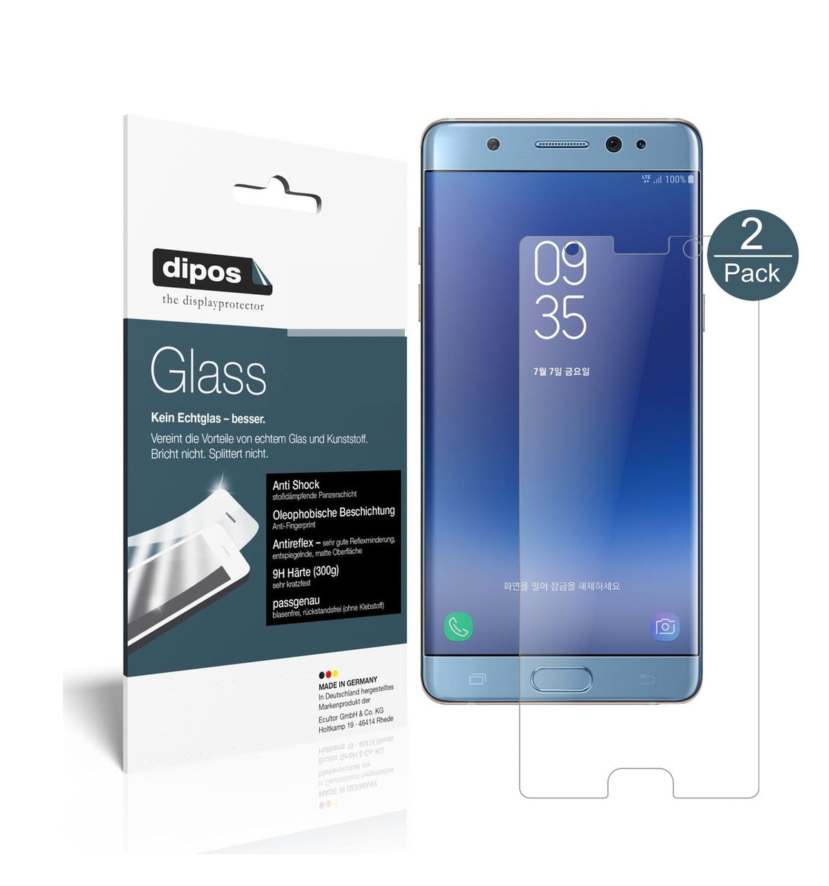 1x 9H Schutzfolie matt für Samsung Galaxy Note FE Panzerfolie