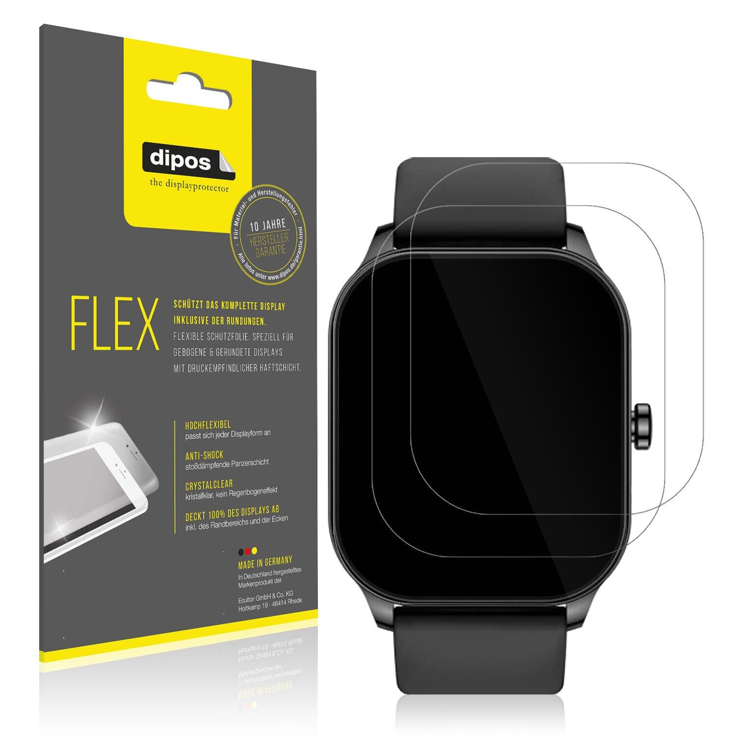 2x 3D Full Cover Schutzfolie für Amazfit Pop 3s (1)