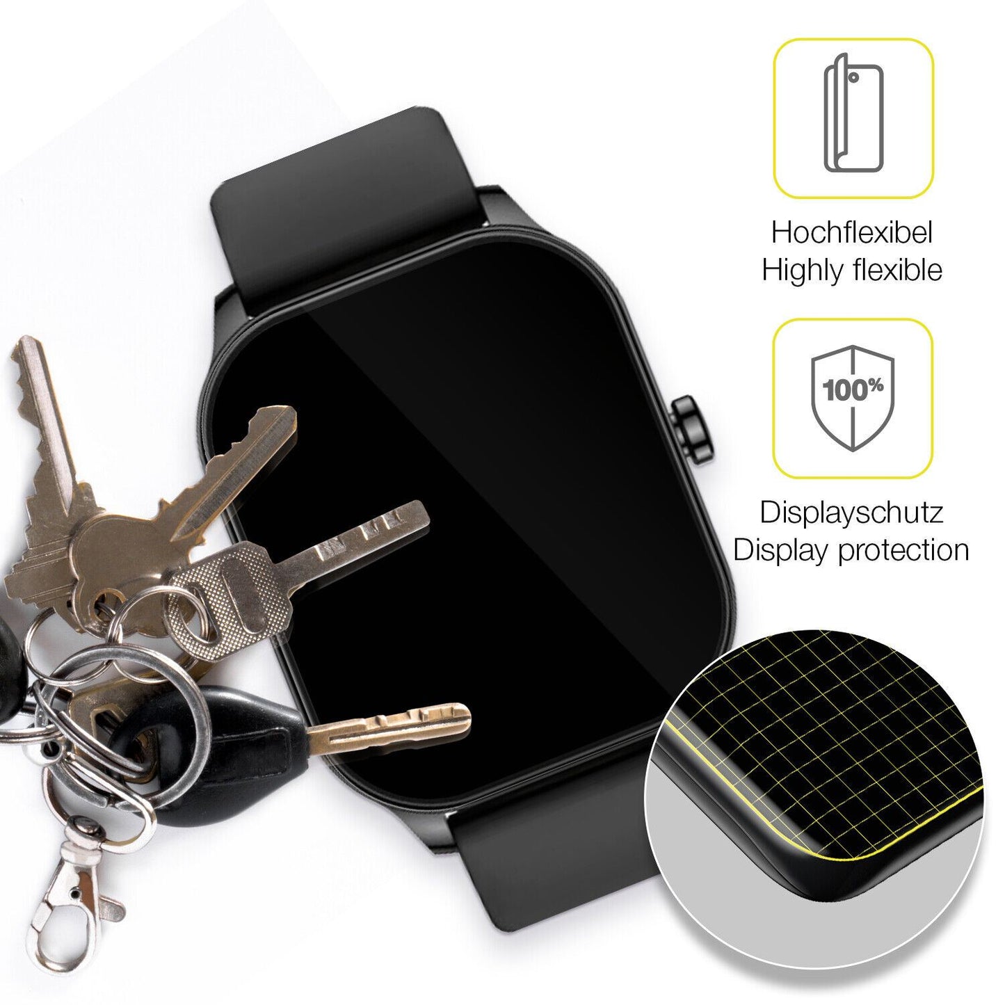 2x 3D Full Cover Schutzfolie für Amazfit Pop 3s (3)