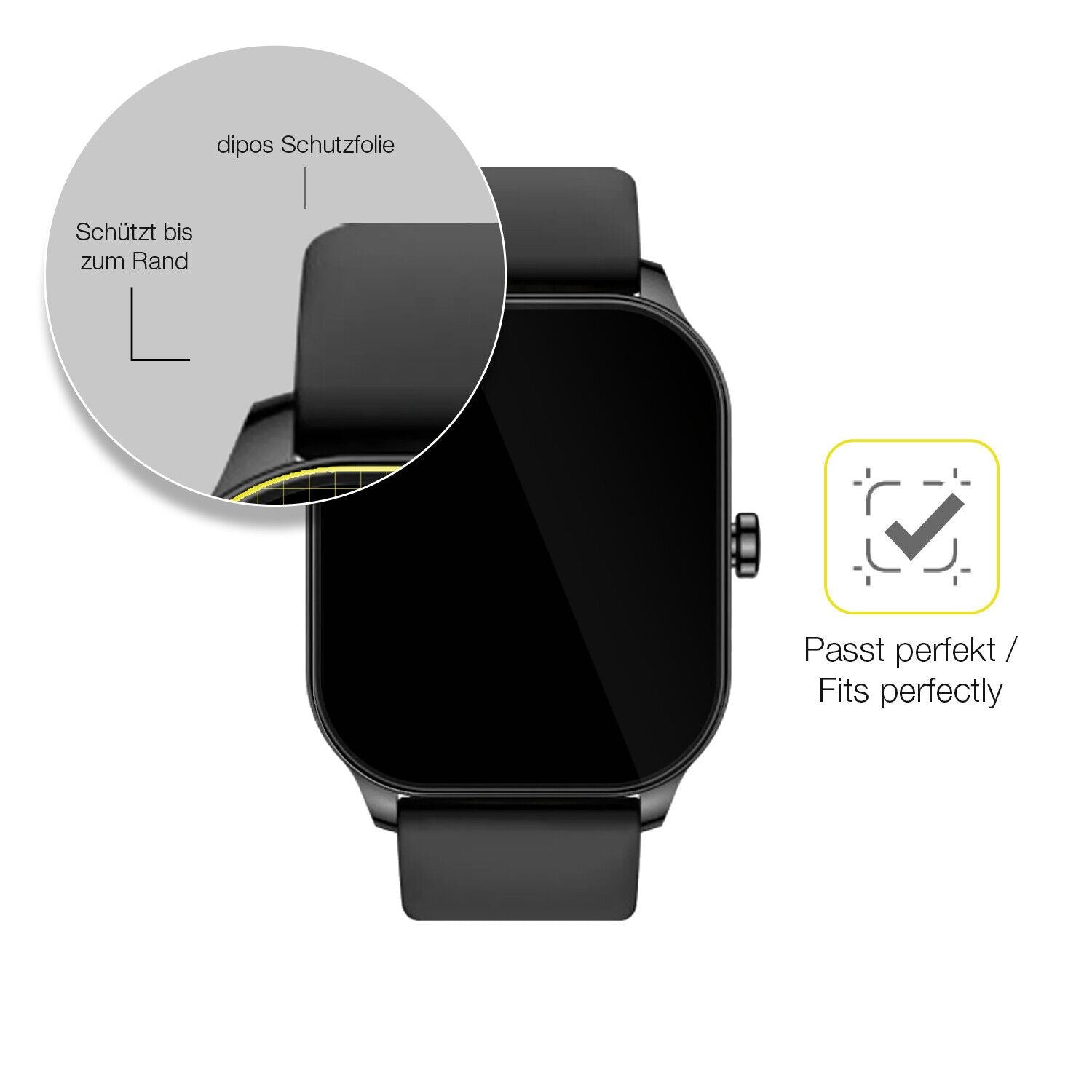 2x 3D Full Cover Schutzfolie für Amazfit Pop 3s (6)