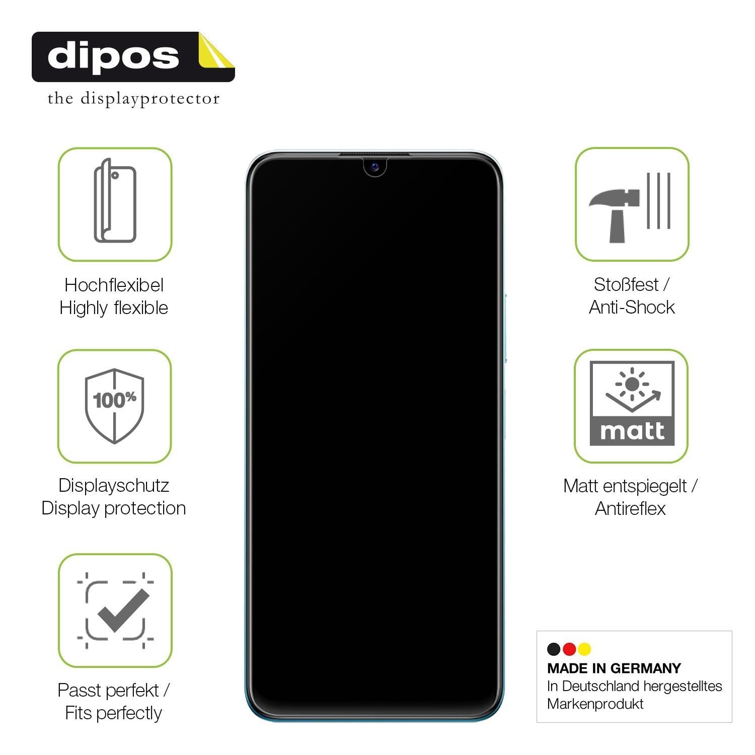 2x Full Cover Schutzfolie matt für Vivo Y15c (7)