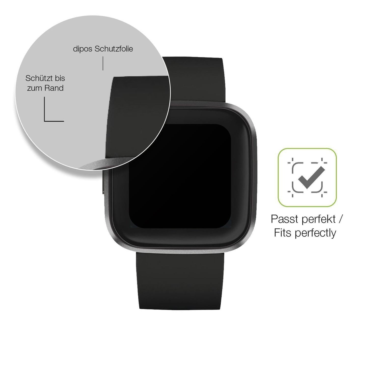 2x Full Cover Schutzfolie matt für Fitbit Versa 2 (6)