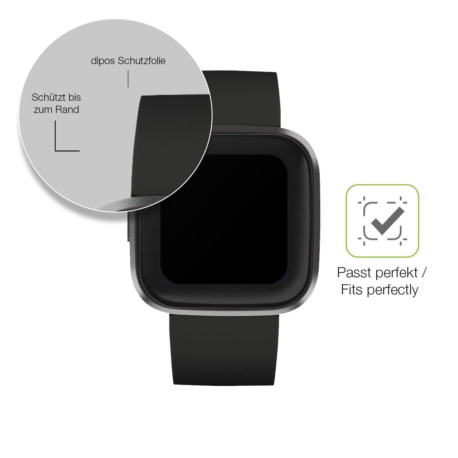 2x Full Cover Schutzfolie matt für Fitbit Versa 2 (6)