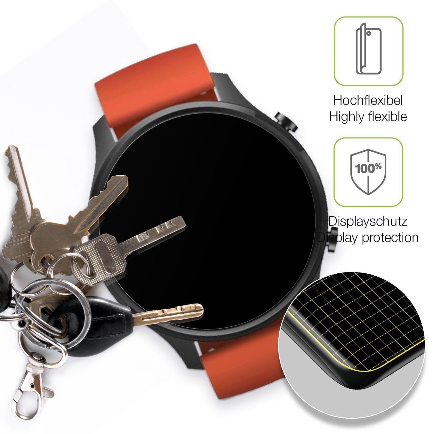 2x Full Cover Schutzfolie matt für Xiaomi Mi Watch (3)