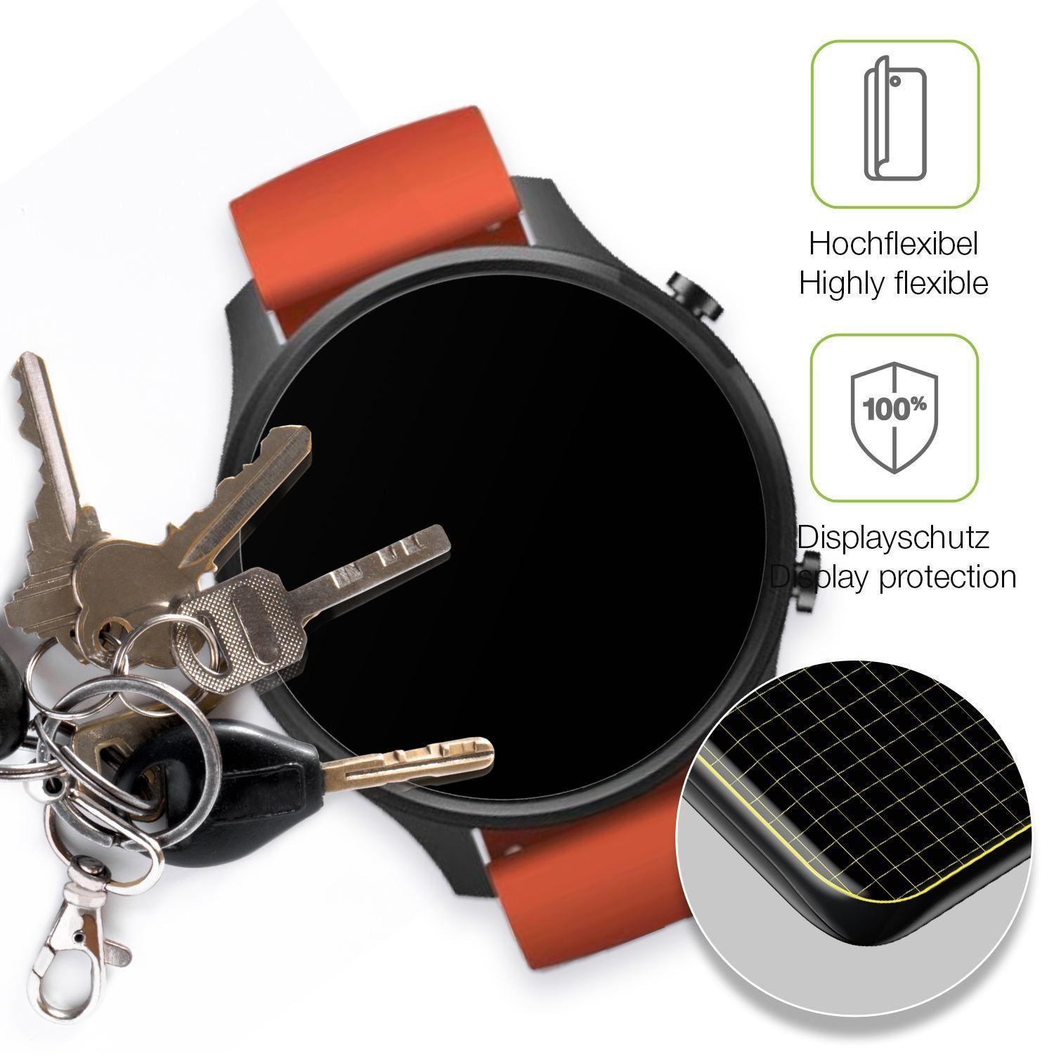 2x Full Cover Schutzfolie matt für Xiaomi Mi Watch (3)