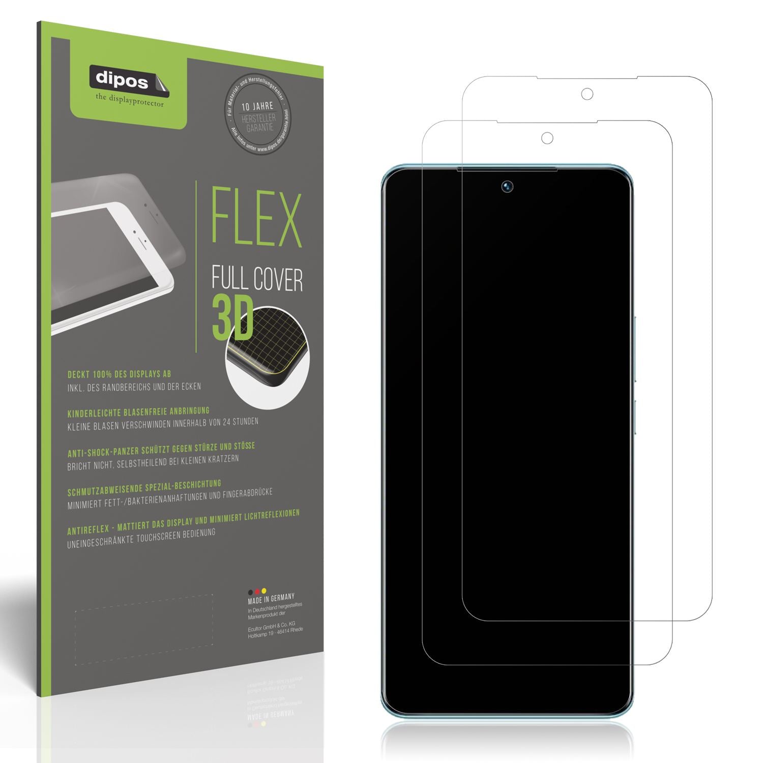 2x Full Cover Schutzfolie matt für Vivo V25 Pro (1)