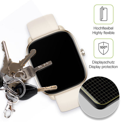 2x Full Cover Schutzfolie matt für Amazfit GTS 4 m (3)