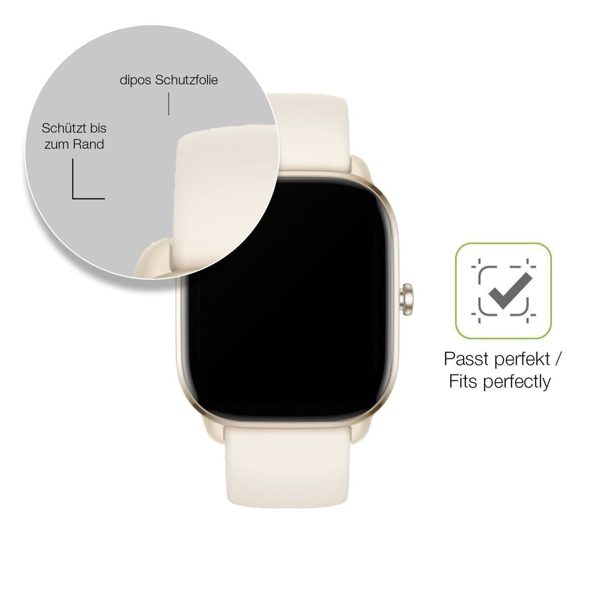 2x Full Cover Schutzfolie matt für Amazfit GTS 4 m (6)