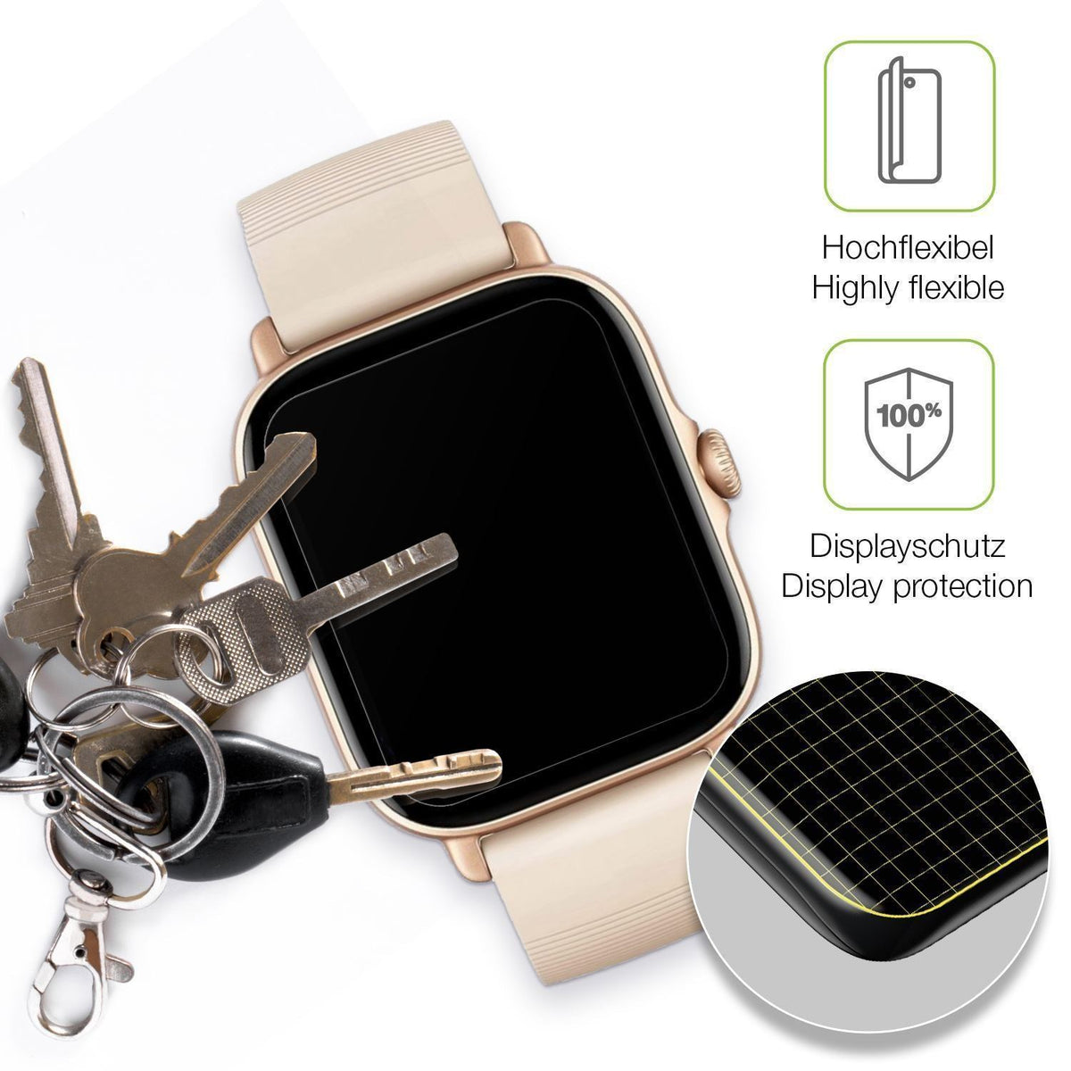 2x Full Cover Schutzfolie matt für Amazfit GTS 3 (3)