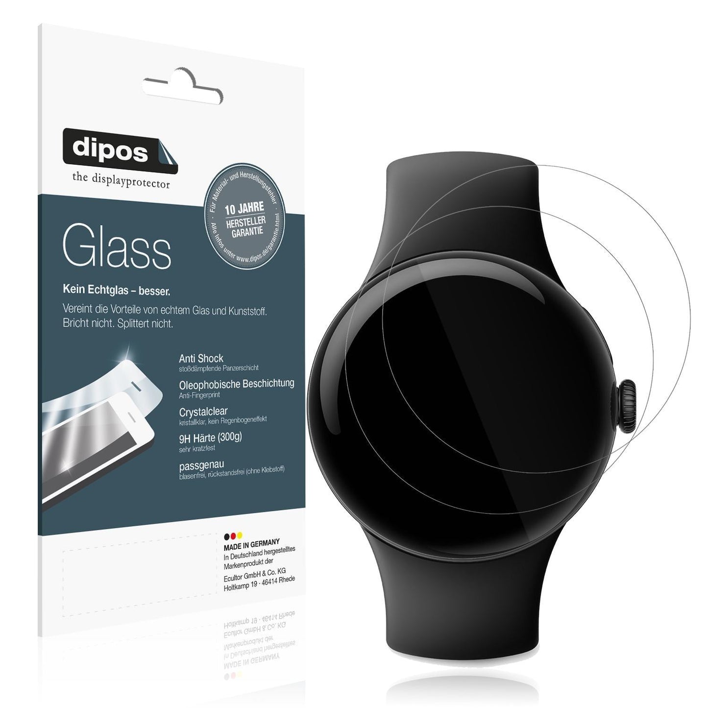 2x 9H Schutzfolie für Google Pixel Watch 1 Panzerf (1)