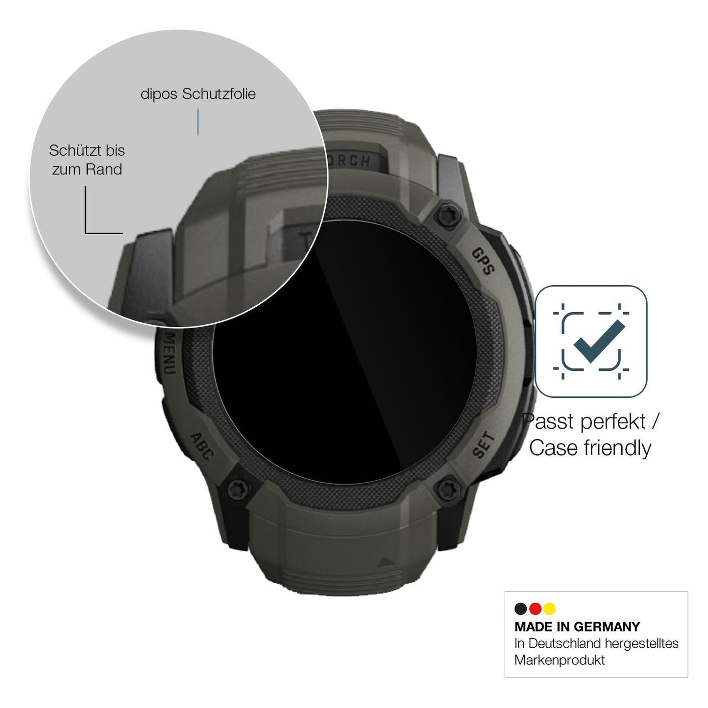 2x 9H Schutzfolie für Garmin Instinct 2x Solar Pan (6)