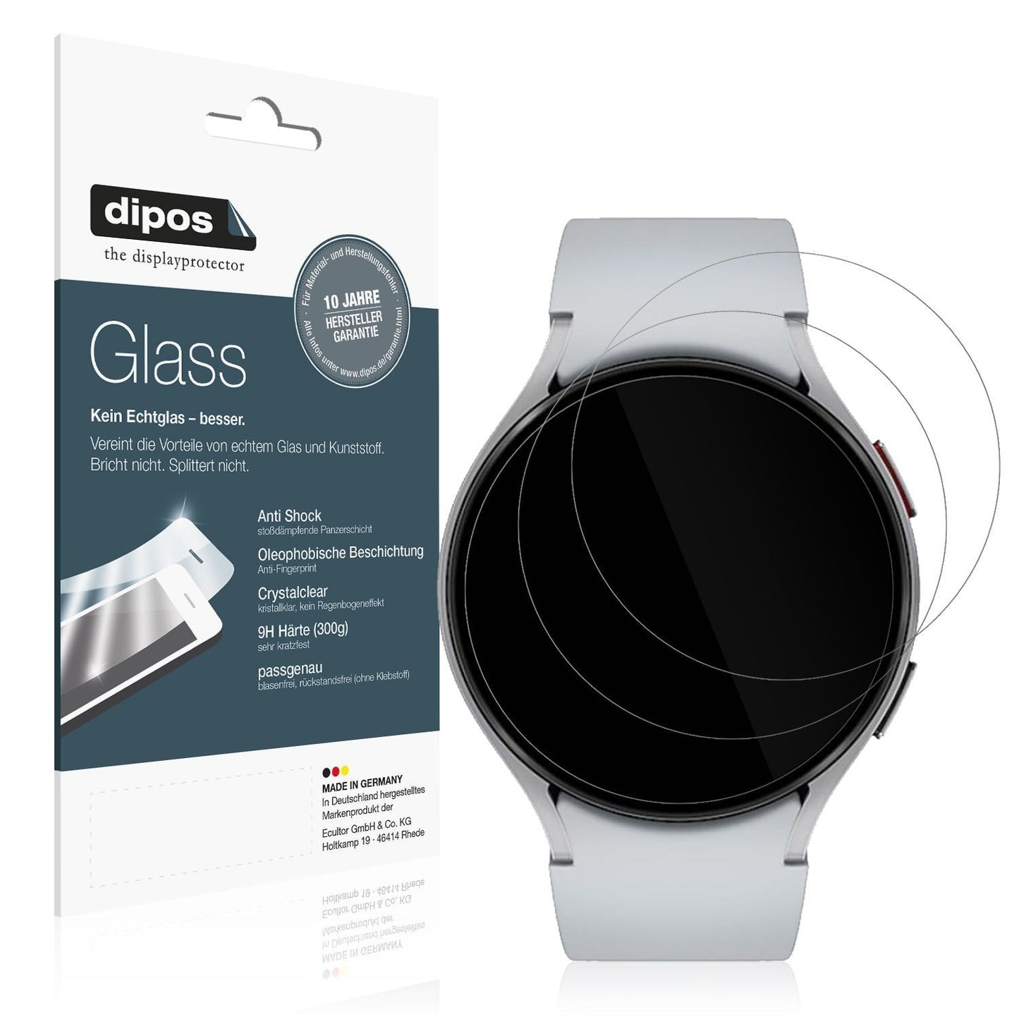 2x 9H Schutzfolie für Samsung Galaxy Watch 6 44mm  (1)