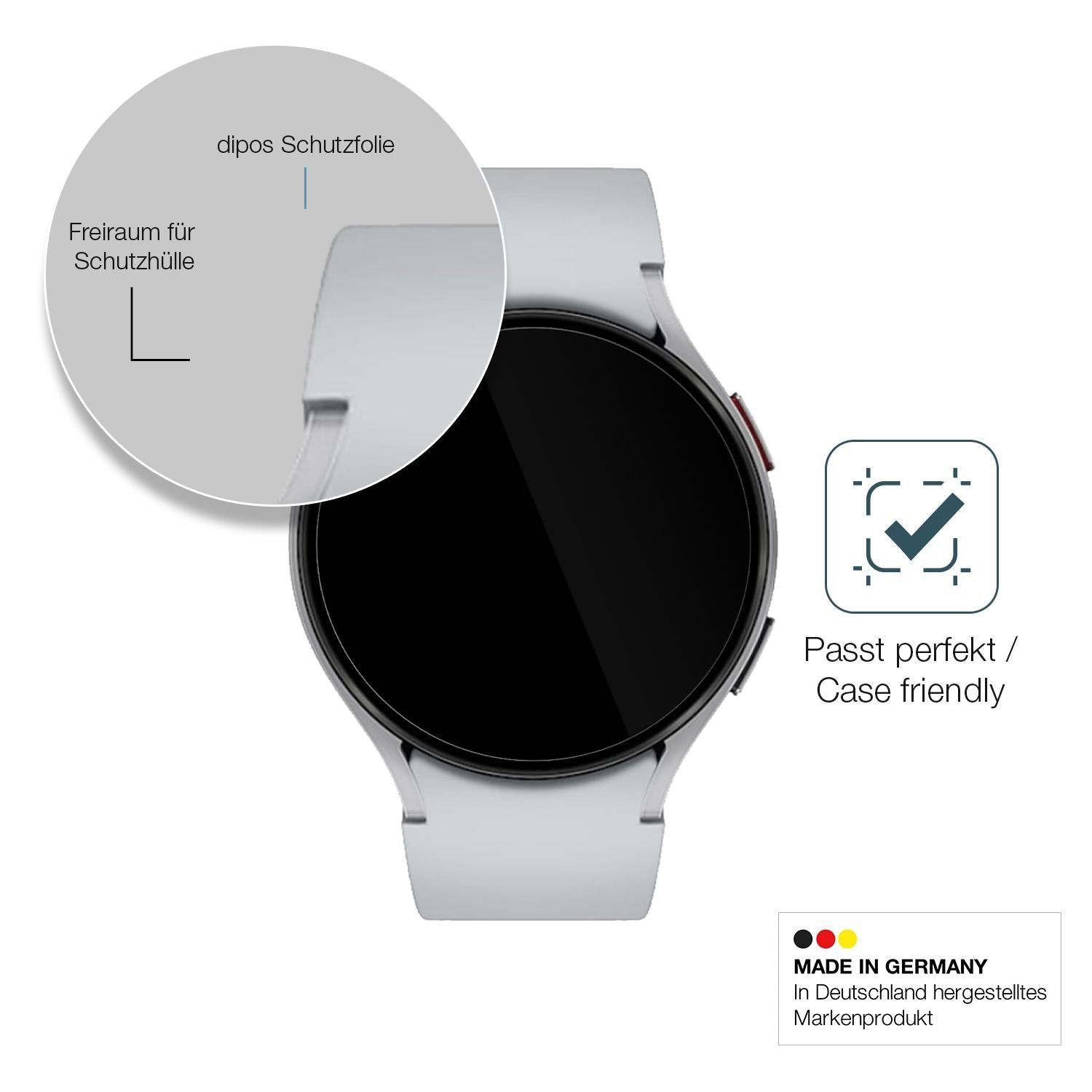 2x 9H Schutzfolie für Samsung Galaxy Watch 6 44mm  (6)
