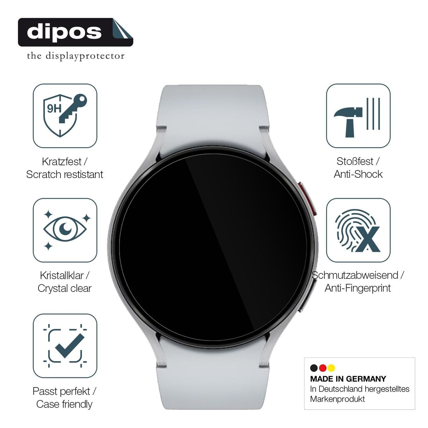2x 9H Schutzfolie für Samsung Galaxy Watch 6 44mm  (7)