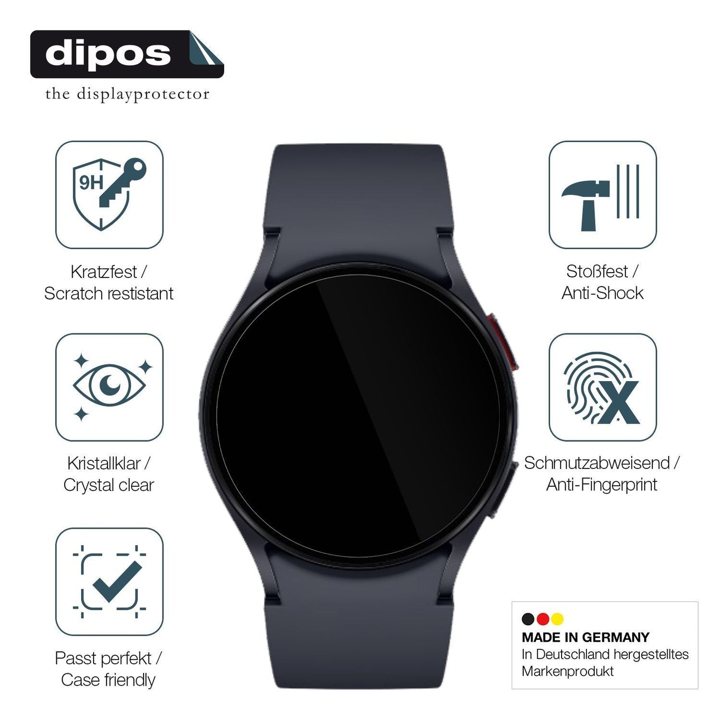 2x 9H Schutzfolie für Samsung Galaxy Watch 6 40mm  (7)