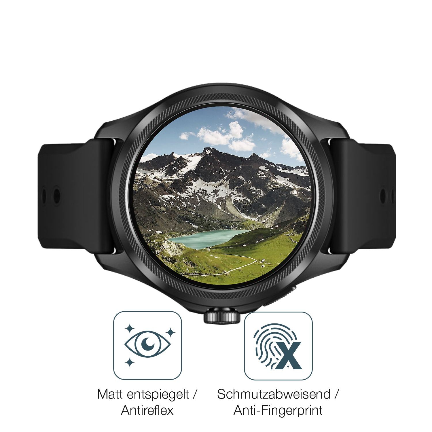 2x 9H Schutzfolie matt für Ticwatch Pro 5 Panzerfo (5)