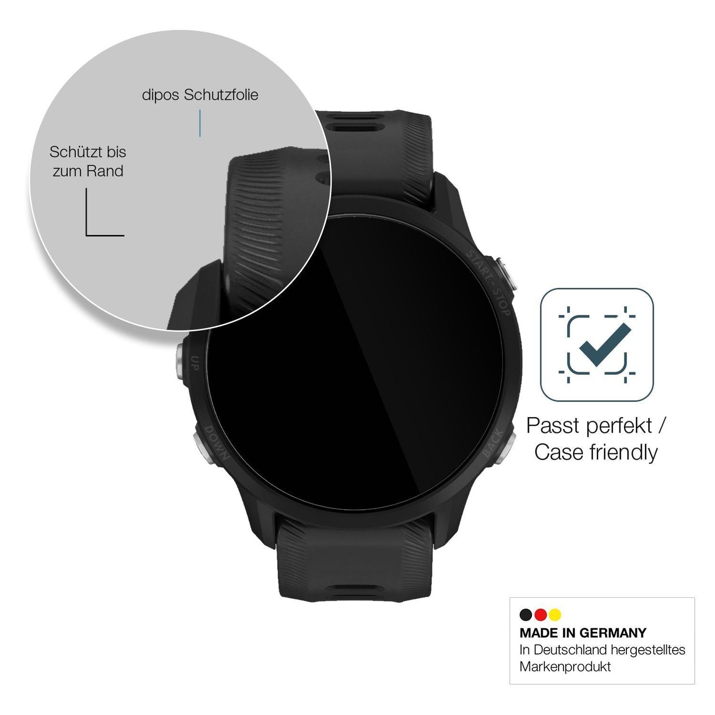 2x 9H Schutzfolie für Garmin Forerunner 955 Panzer (6)