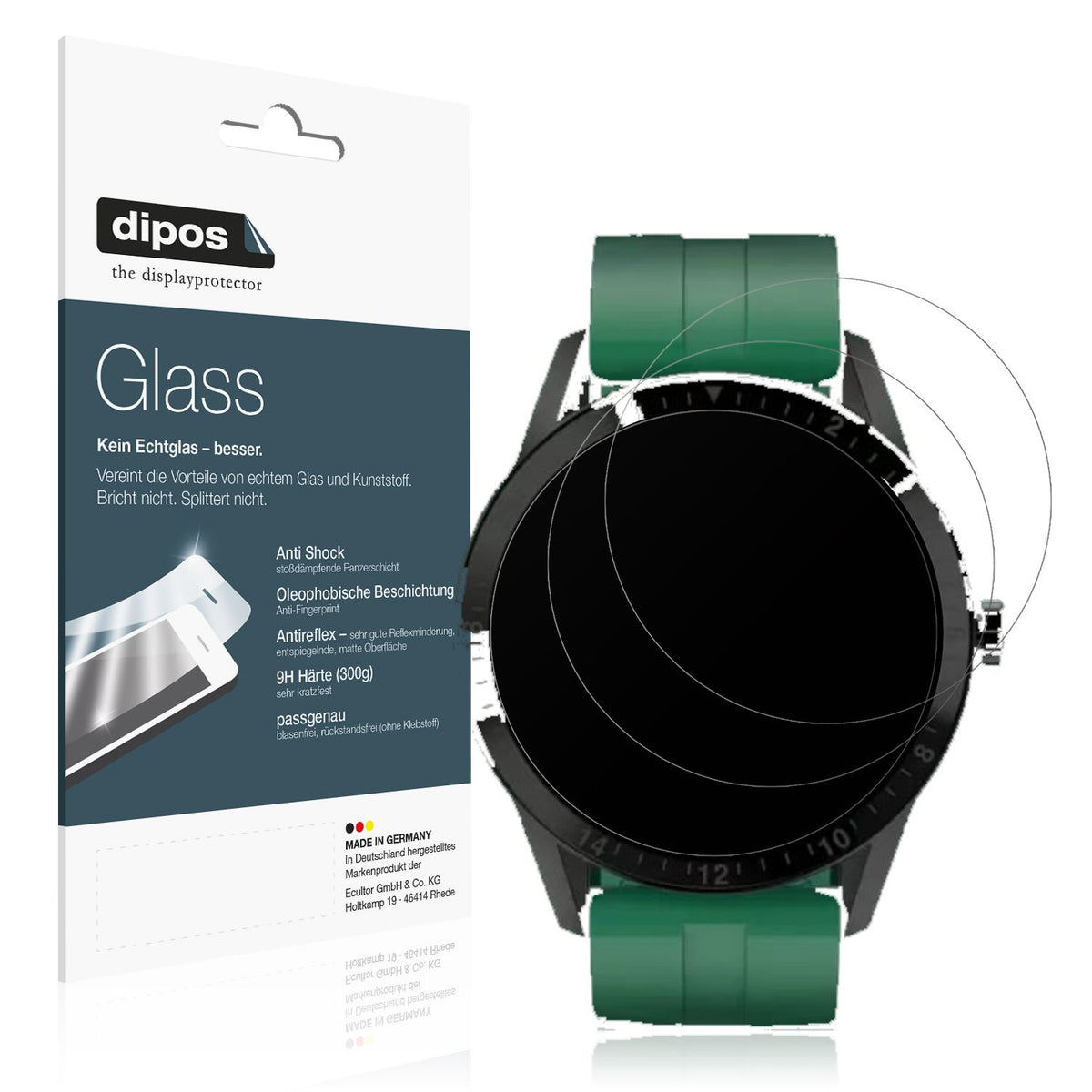 2x 9H Schutzfolie matt für Fireboltt Talk Panzerfo (1)