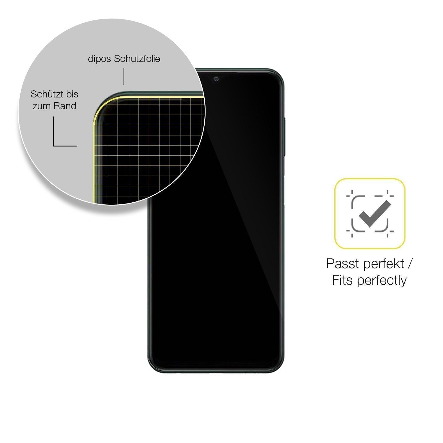 2x 3D Full Cover Schutzfolie für itel A60 (6)