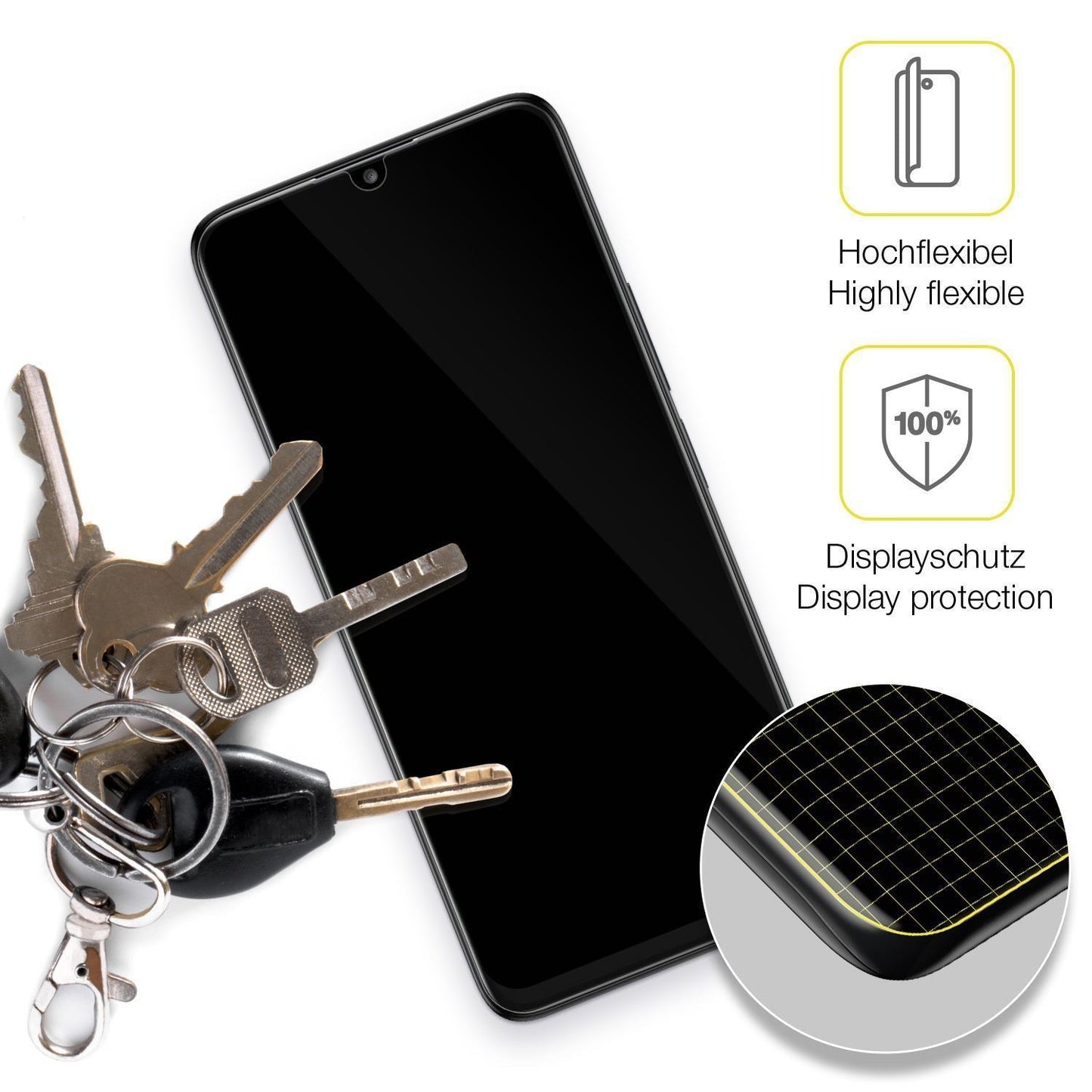 2x 3D Full Cover Schutzfolie für TCL 408 (3)