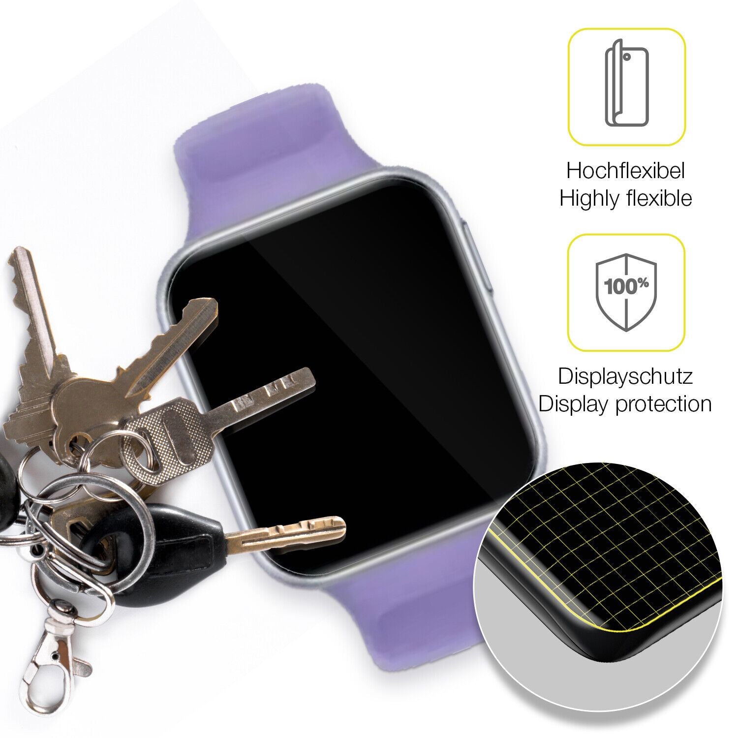 1x 3D Full Cover Schutzfolie für Oppo Watch SE (3)