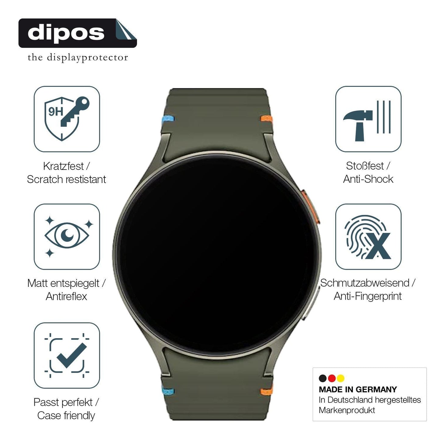 2x 9H Schutzfolie matt für Samsung Galaxy Watch 7  (7)