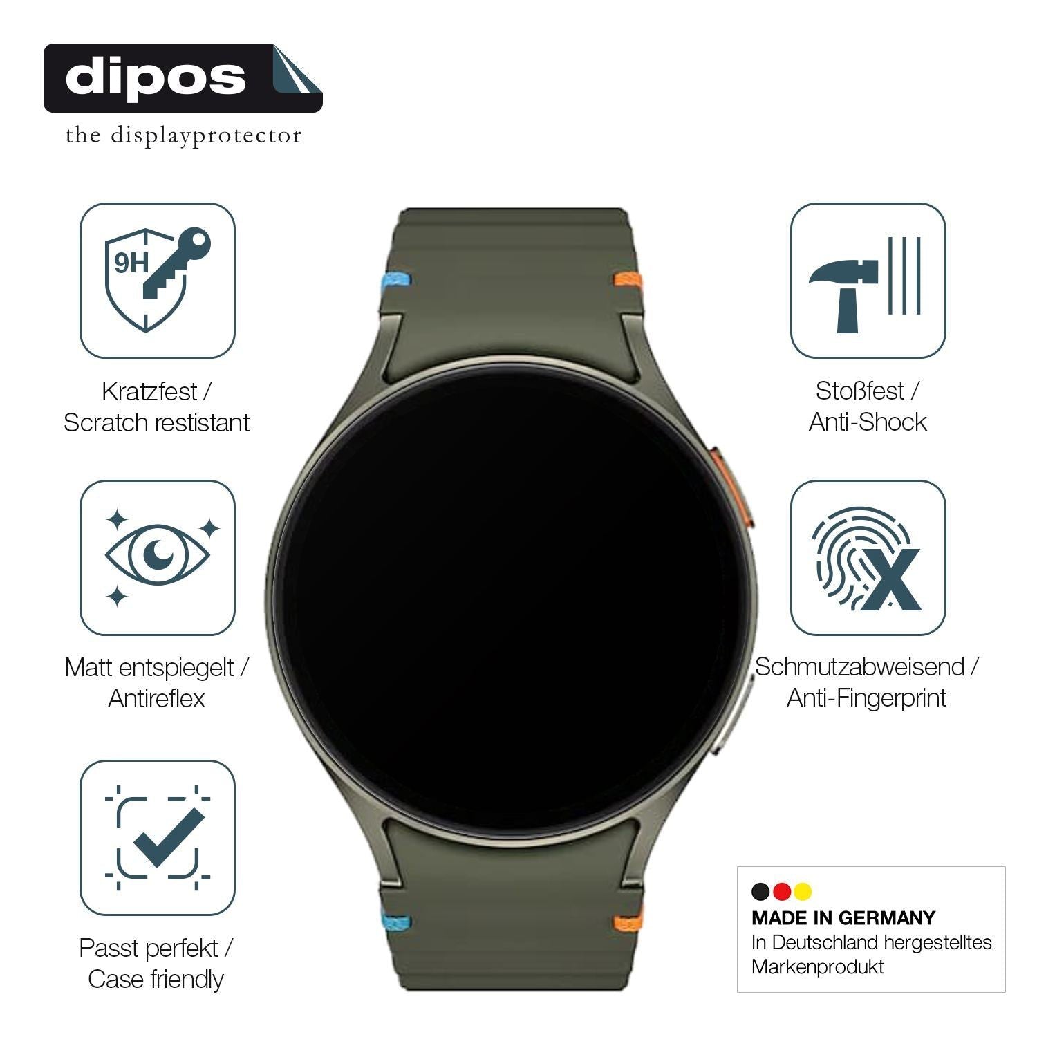 2x 9H Schutzfolie matt für Samsung Galaxy Watch 7  (7)