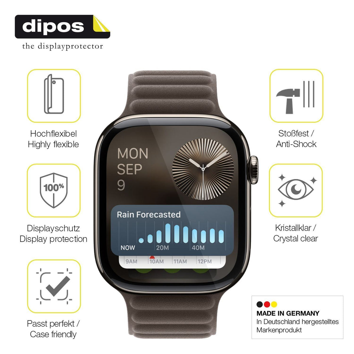 2x 3D Full Cover Schutzfolie für Apple Watch Serie (8)
