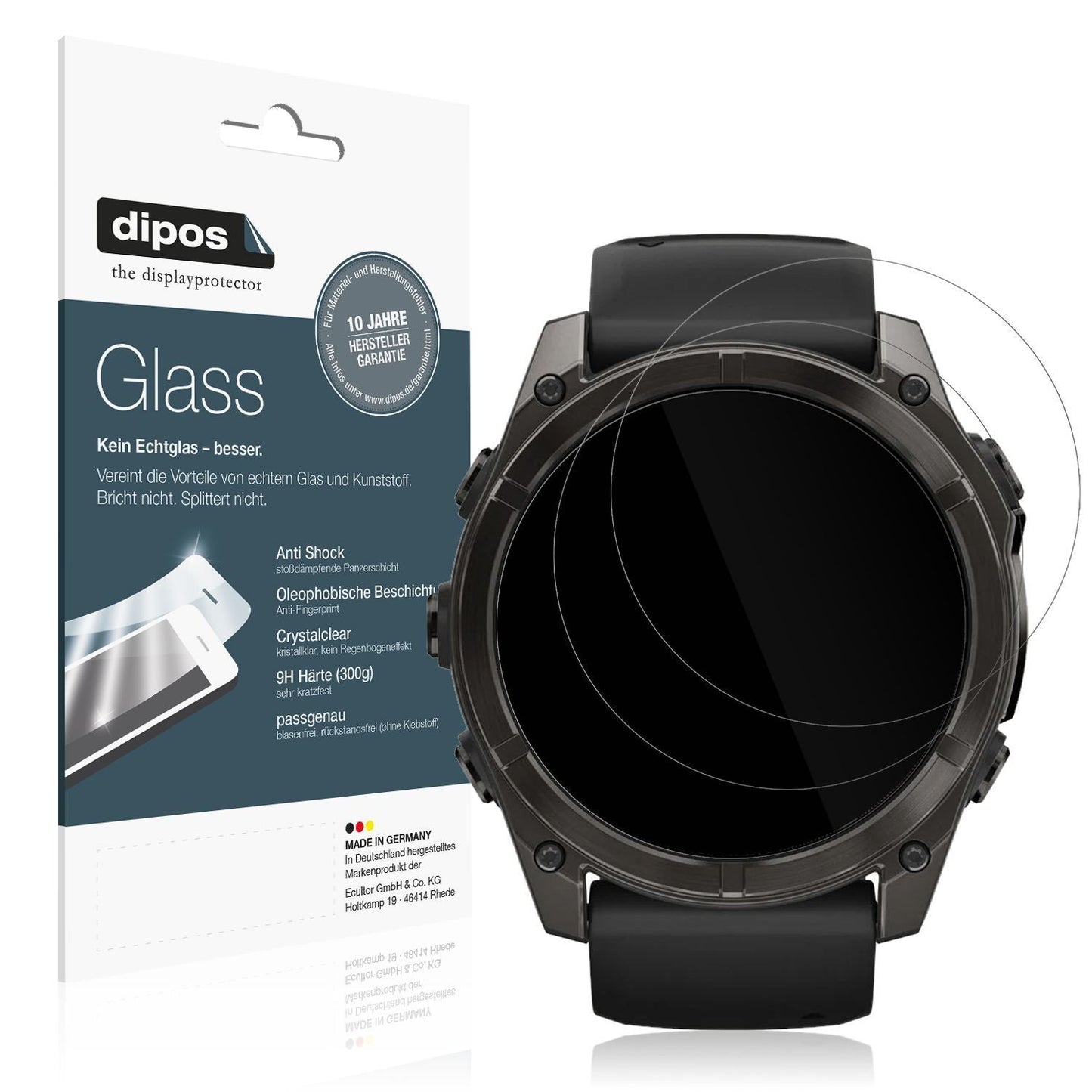 2x 9H Schutzfolie für Garmin Fenix 8 47mm Panzerfo (1)