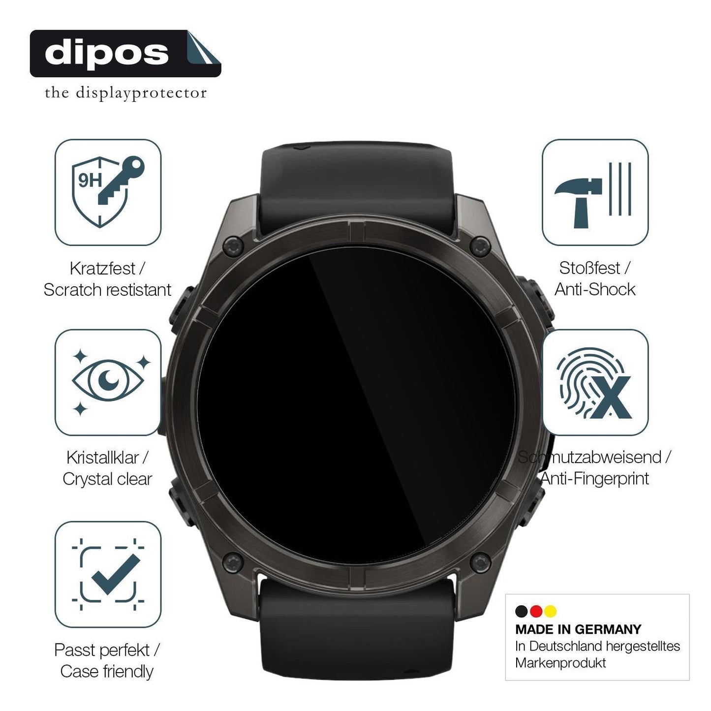 2x 9H Schutzfolie für Garmin Fenix 8 47mm Panzerfo (7)