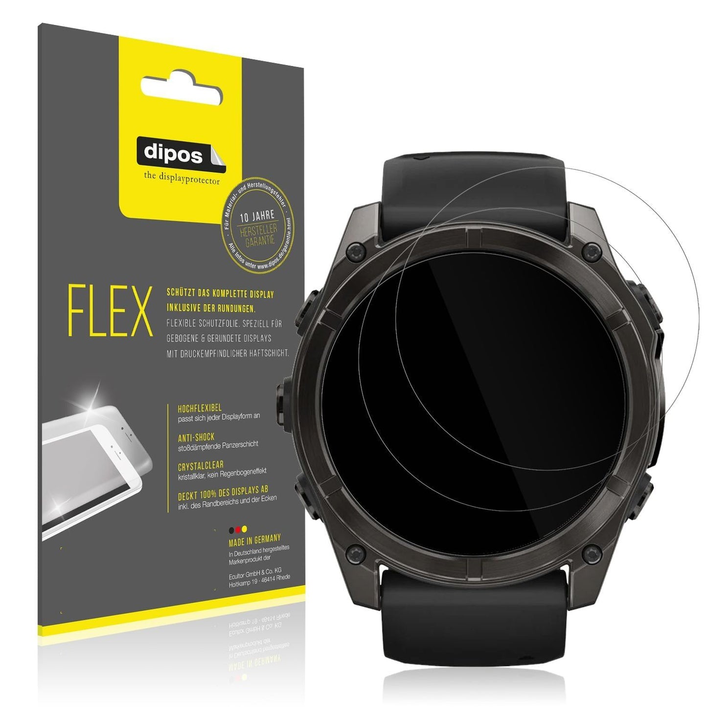 2x 3D Full Cover Schutzfolie für Garmin Fenix 8 47 (1)