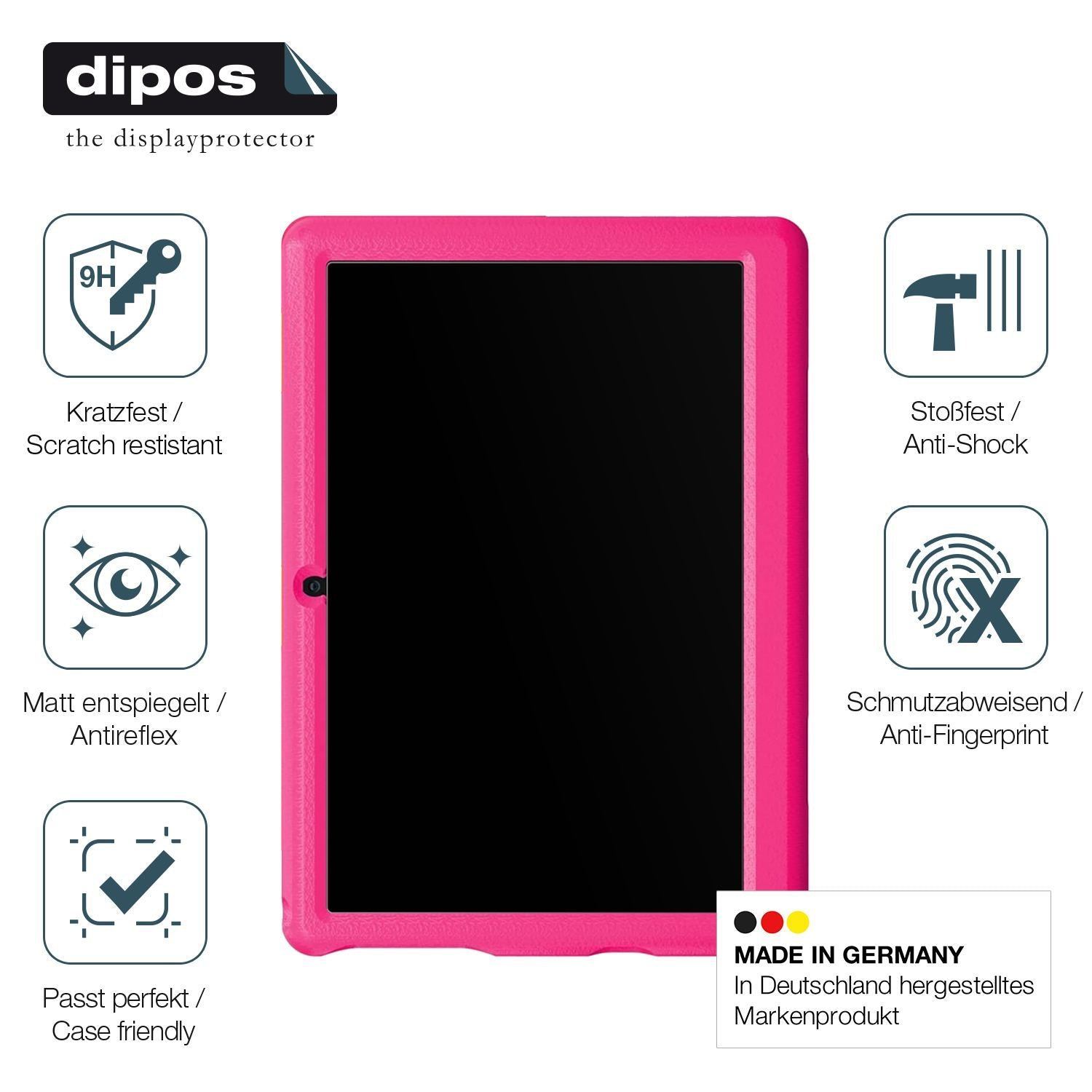 2x 9H Schutzfolie matt für Bufo Kids Tablet KT1006 (7)