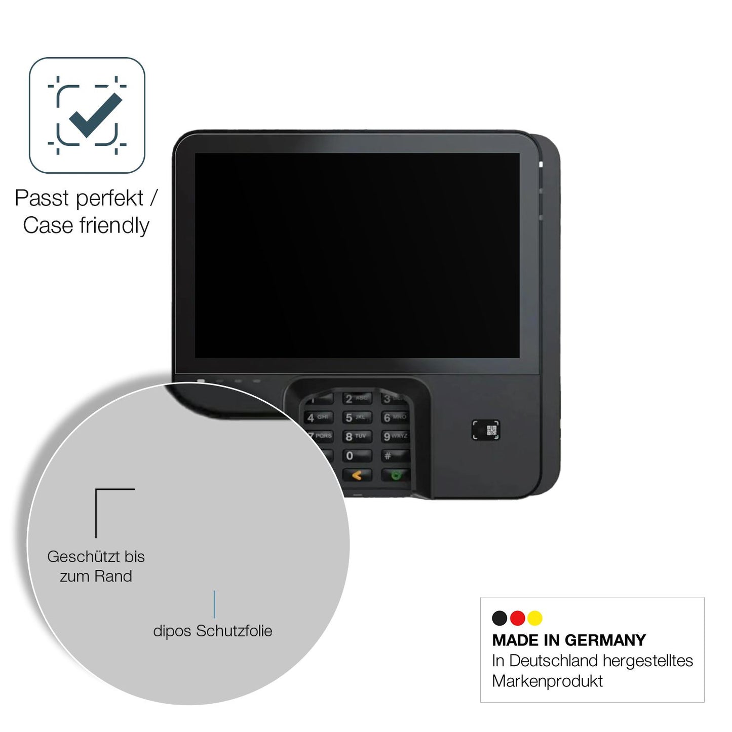 2x 9H Schutzfolie matt für Verifone M425 Panzerfol (6)
