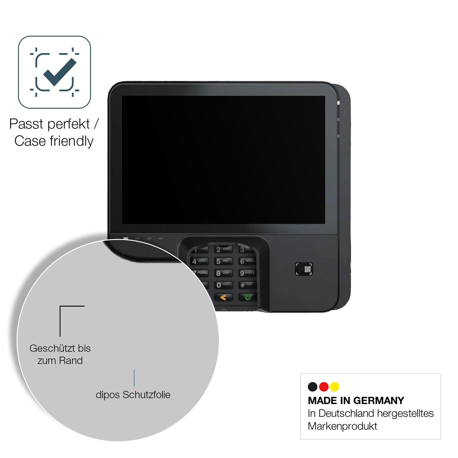 2x 9H Schutzfolie matt für Verifone M425 Panzerfol (6)