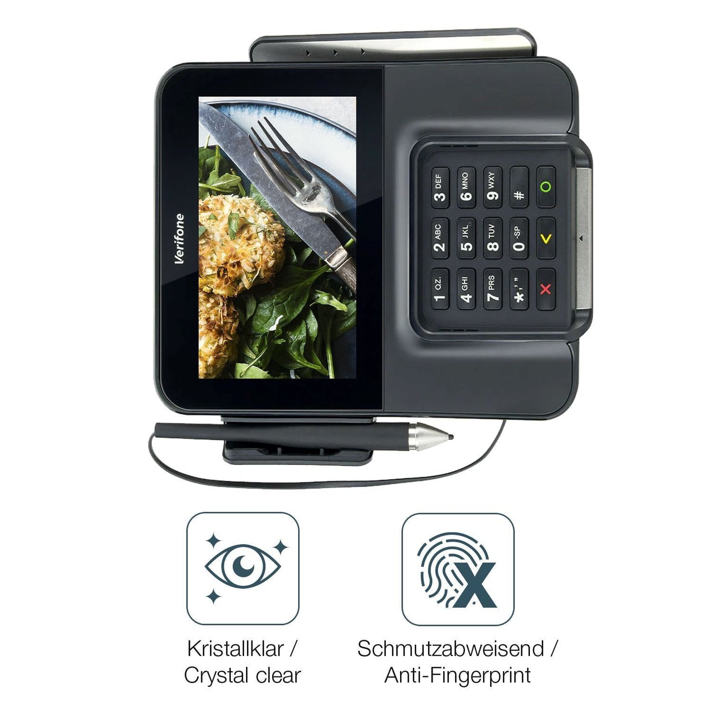 2x Schutzfolie klar für Verifone M400 Display-Schu (4)
