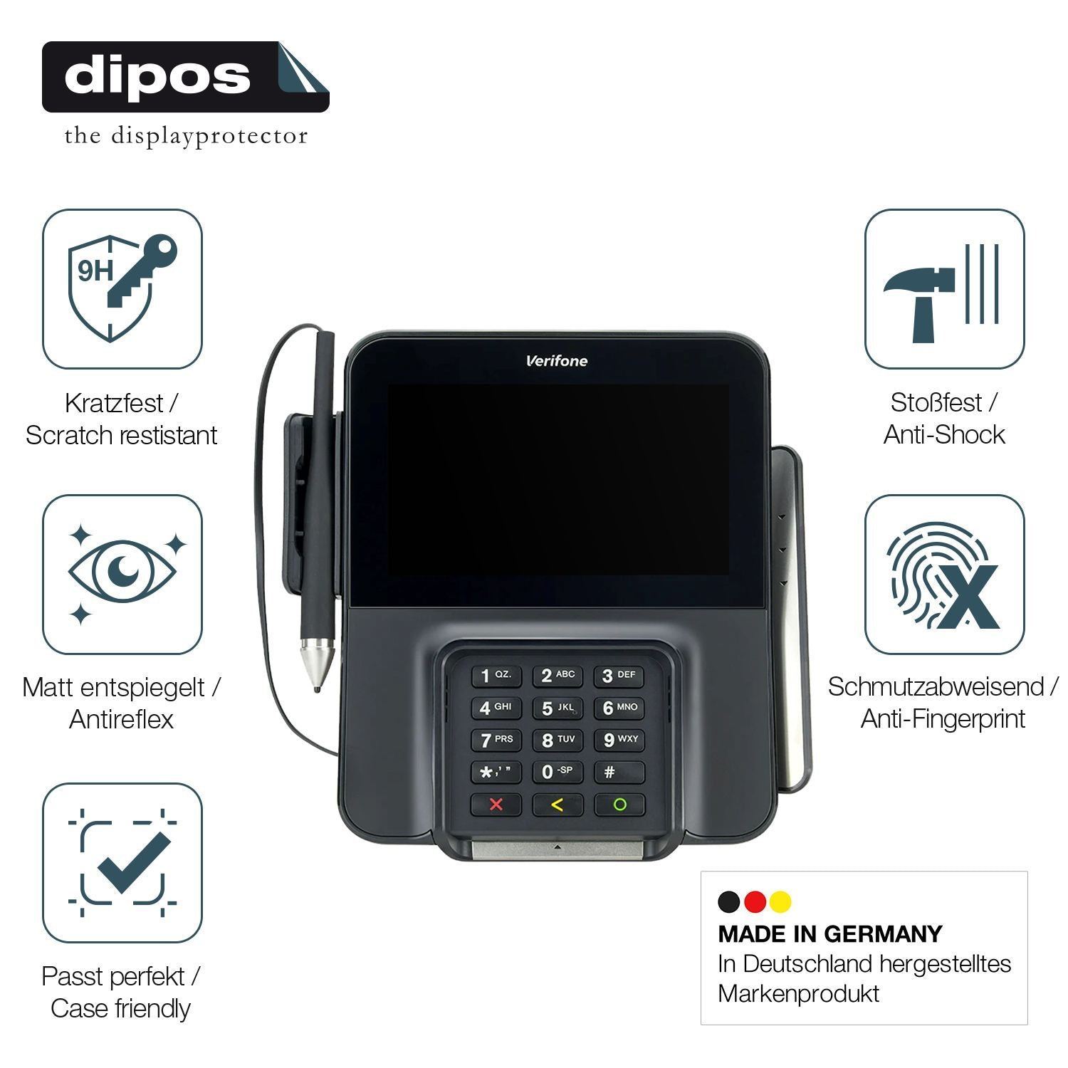 2x 9H Schutzfolie matt für Verifone M400 Panzerfol (7)