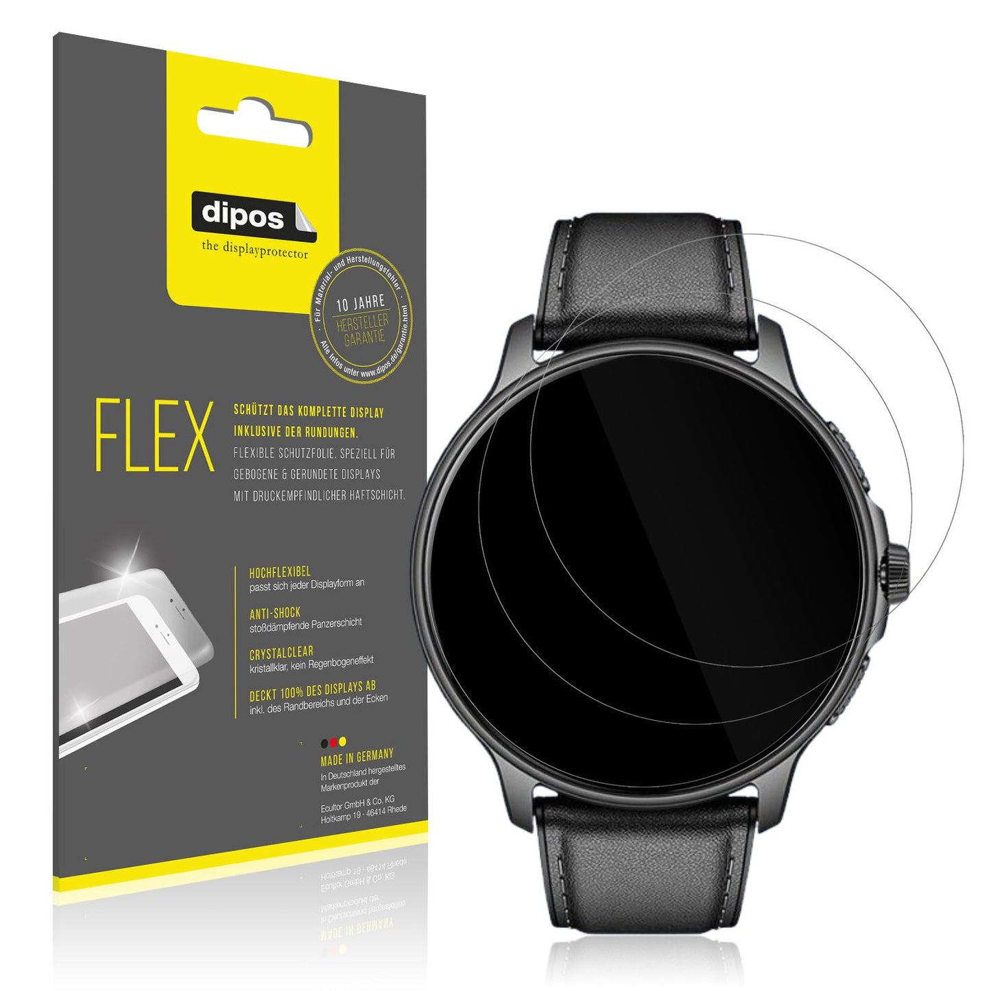 2x 3D Full Cover Schutzfolie für Smartwatch 28.5mm (1)