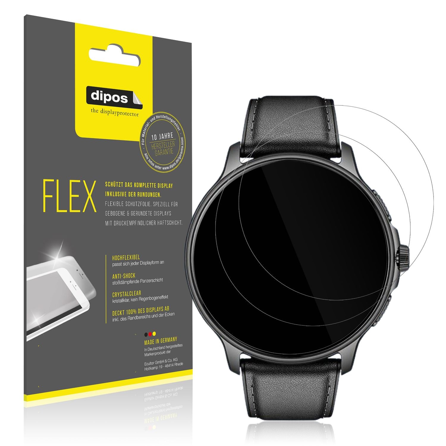 2x 3D Full Cover Schutzfolie für Smartwatch 28.5mm (1)